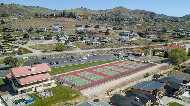 aerial view with a mountain view