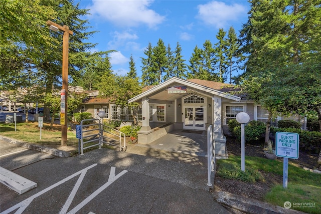 view of front of house featuring french doors