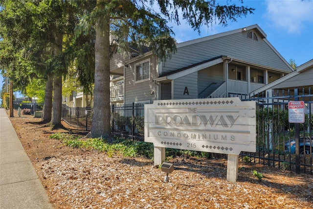 view of community sign