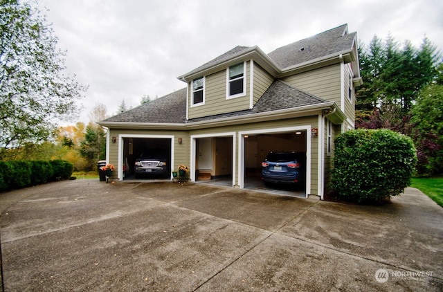 view of home's exterior with a garage