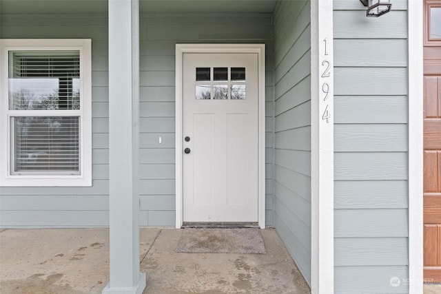 view of doorway to property