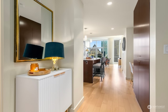 hall featuring light hardwood / wood-style floors