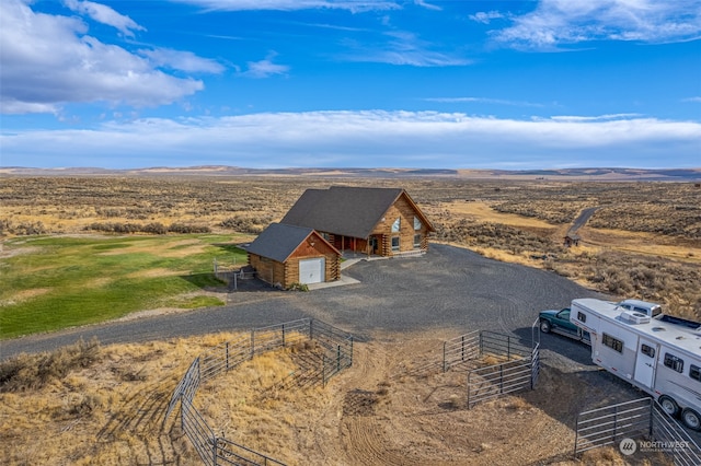 drone / aerial view featuring a rural view