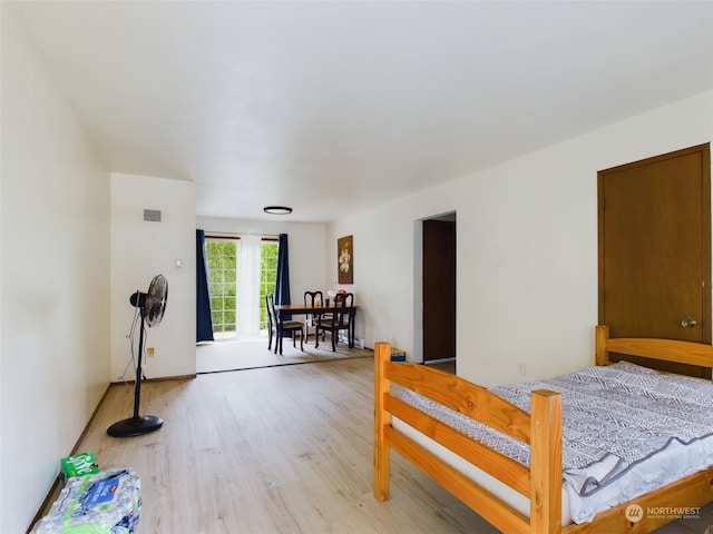 bedroom featuring light hardwood / wood-style floors