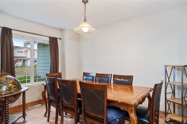 dining area featuring light hardwood / wood-style floors