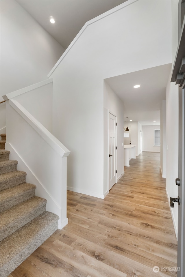 interior space with hardwood / wood-style flooring