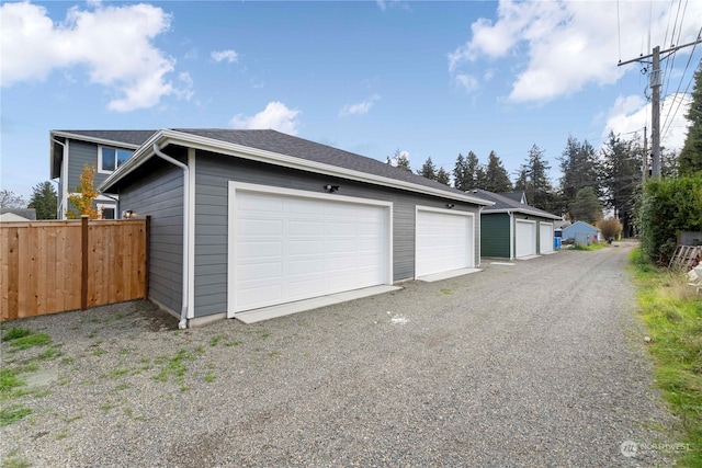 view of garage