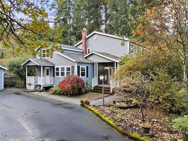 view of front of home with a porch