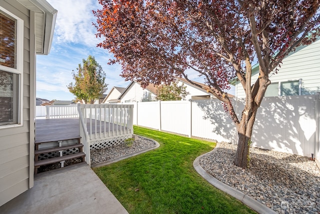 view of yard featuring a deck