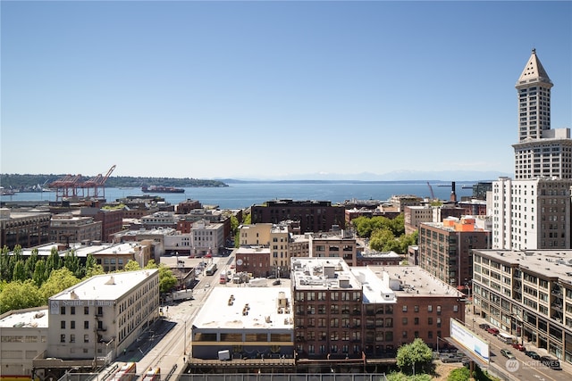 property's view of city with a water view