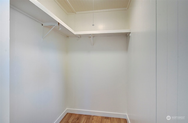 spacious closet featuring hardwood / wood-style floors