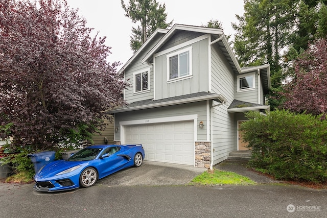 view of front of property featuring a garage