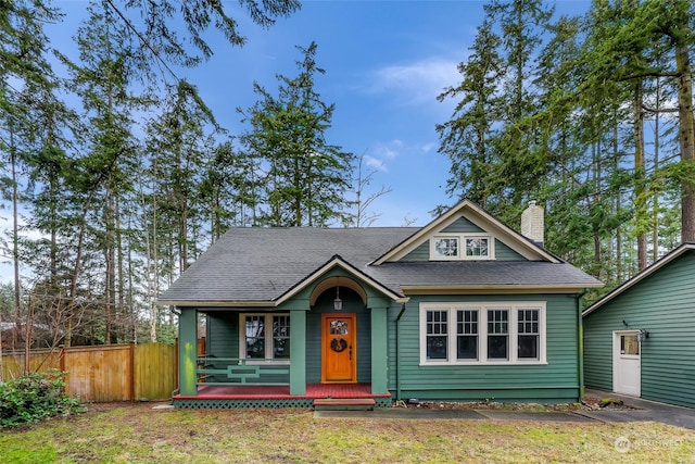 view of front of property with covered porch