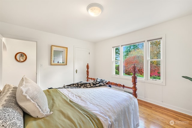 bedroom featuring light hardwood / wood-style flooring