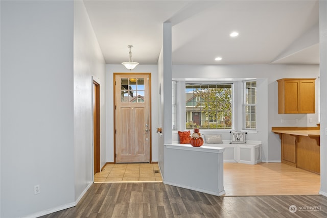 entrance foyer featuring light hardwood / wood-style floors