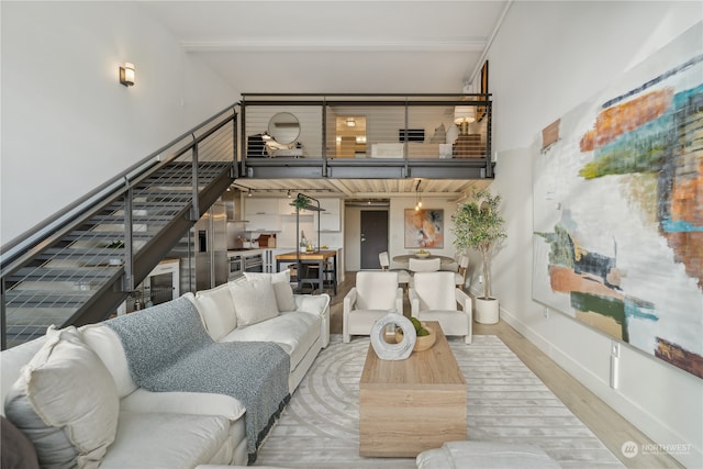 living room featuring hardwood / wood-style flooring