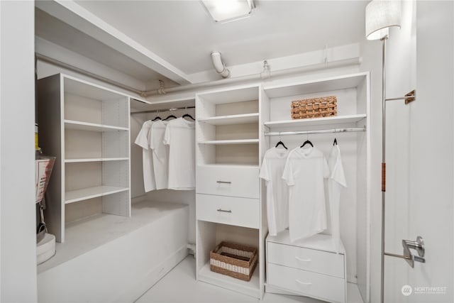 view of walk in closet