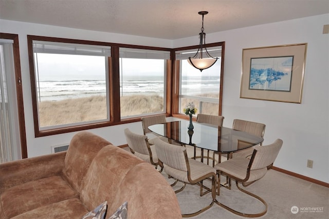 1399 Ocean Shores Blvd SW Unit 2N-E, Ocean Shores, WA 98569 - carpeted dining room with healthy amount of natural light and a water view