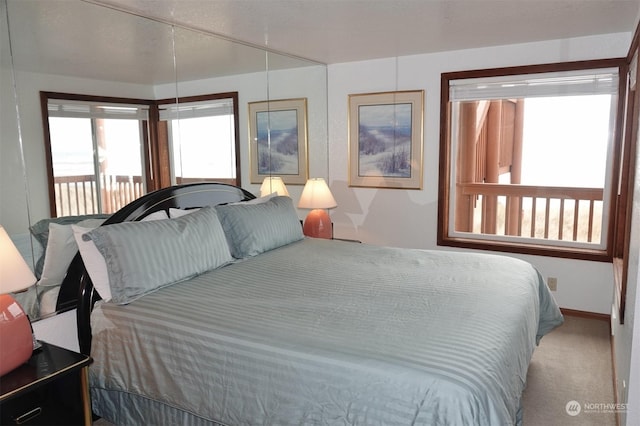 1399 Ocean Shores Blvd SW Unit 2N-E, Ocean Shores, WA 98569 - bedroom with carpet flooring and access to exterior