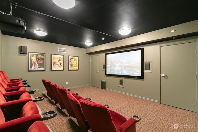 view of carpeted cinema