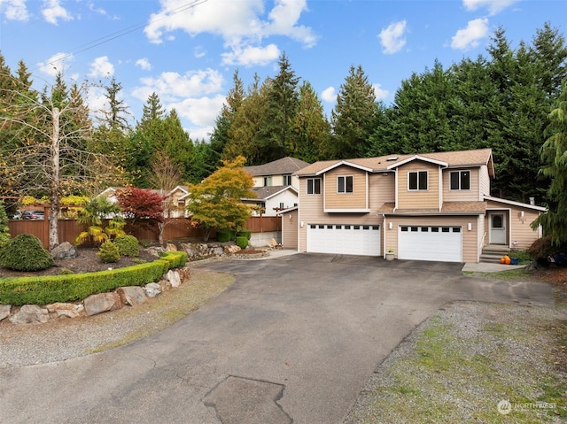 view of property with a garage