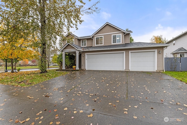 view of front of home featuring a garage