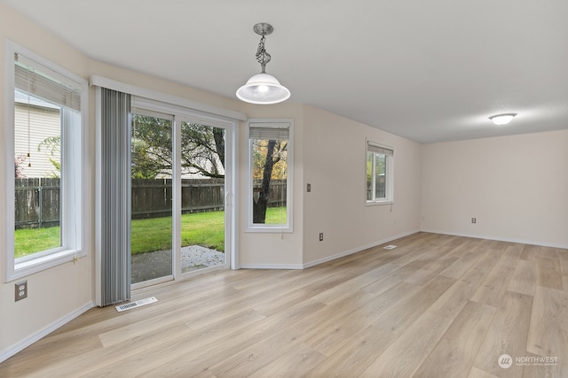 interior space featuring light wood-type flooring