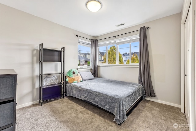 bedroom with carpet floors