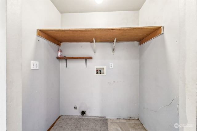 laundry area with hookup for a washing machine and electric dryer hookup