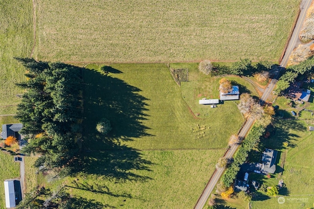 drone / aerial view with a rural view