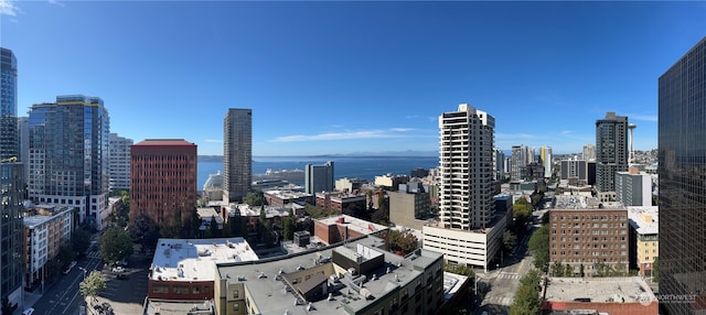 city view featuring a water view