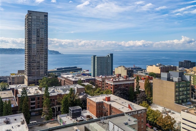 city view with a water view