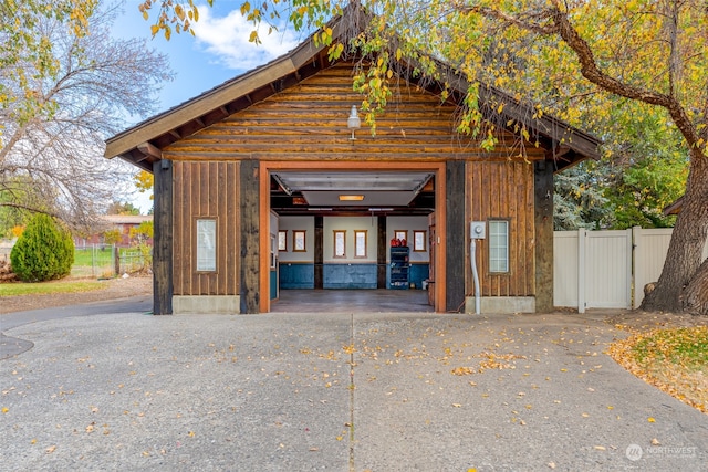 view of garage