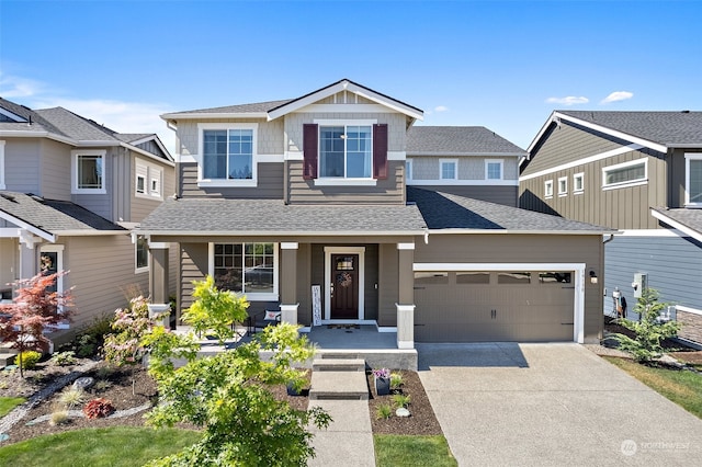 view of front of house with a garage