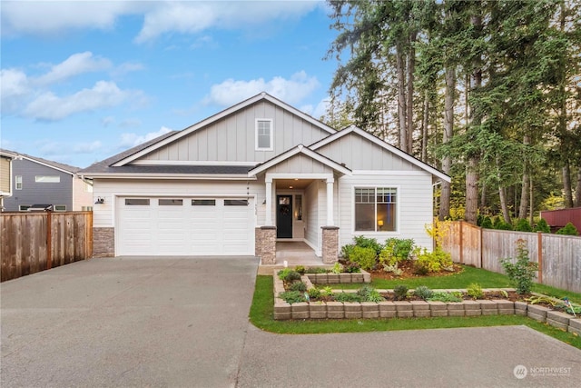 craftsman-style house with a garage