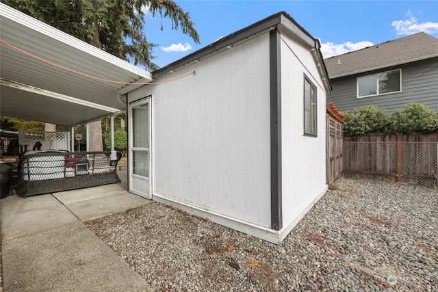 view of home's exterior with a patio area