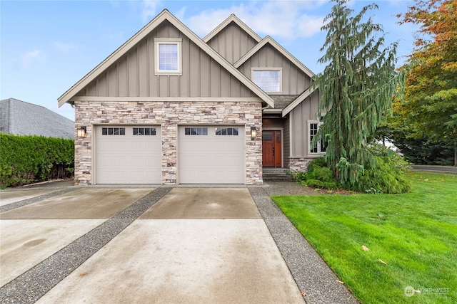 craftsman-style house with a front lawn