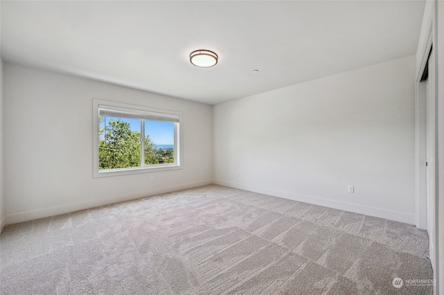 spare room with light carpet