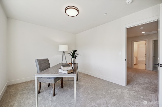 office with light colored carpet