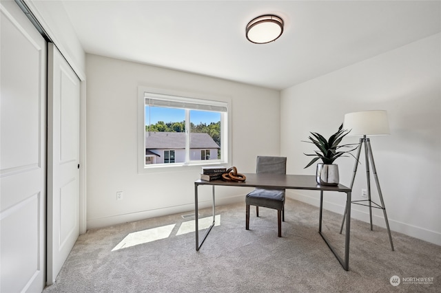 view of carpeted office