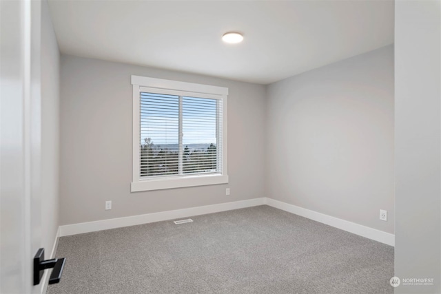 unfurnished room featuring carpet