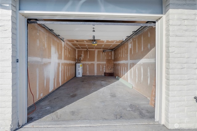 garage with electric water heater