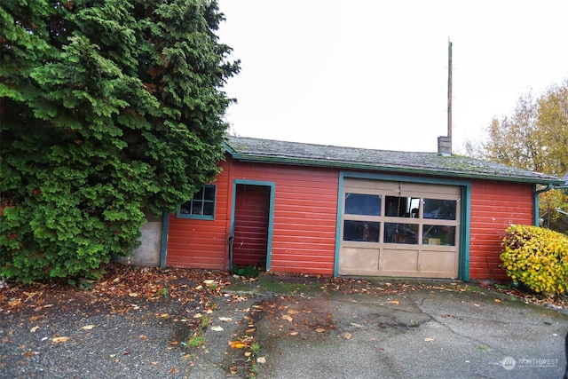 view of garage