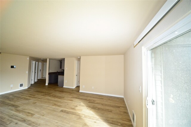 unfurnished living room featuring hardwood / wood-style floors