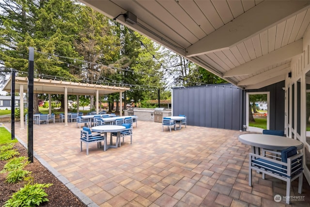 view of patio / terrace with a grill