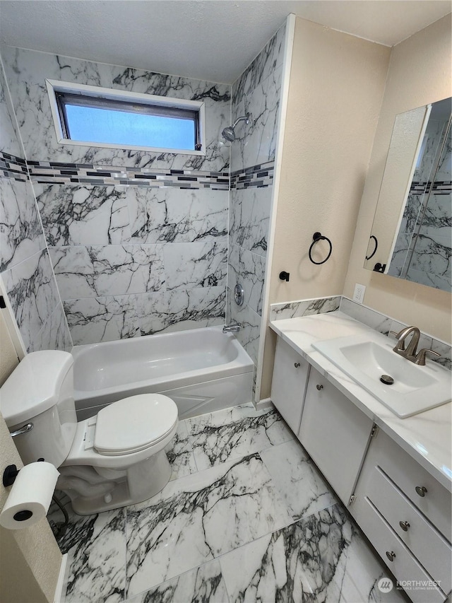 1111 Archwood Dr SW Unit 447, Olympia, WA 98502 - full bath featuring toilet,  shower combination, vanity, and marble finish floor