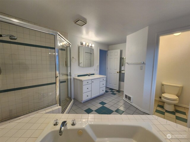 151 Rilla Ln, Sequim, WA 98382 - full bath with a shower stall, vanity, a garden tub, toilet, and baseboards
