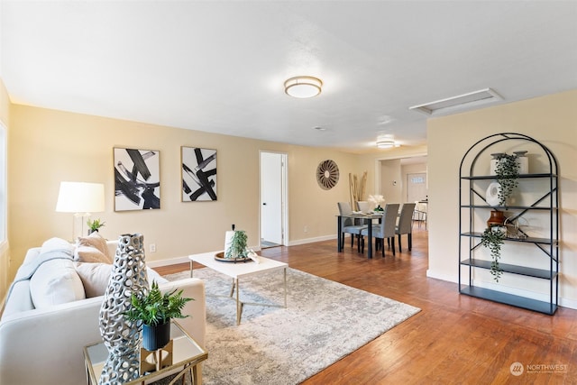 living room featuring hardwood / wood-style flooring