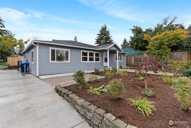 single story home featuring a patio area