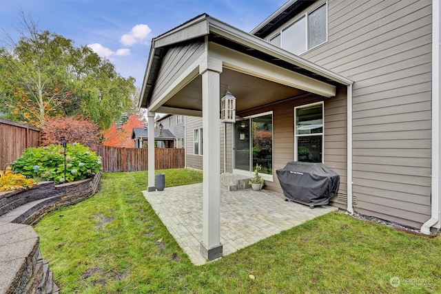 view of patio with grilling area